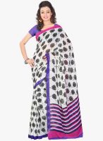 Lookslady Off White Printed Saree