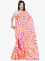 Lookslady Orange Printed Saree