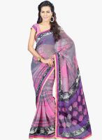 Lookslady Pink Printed Saree