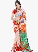 Lookslady Pink Printed Saree
