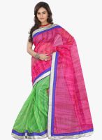 Lookslady Pink Printed Saree