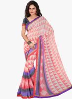 Lookslady Pink Printed Saree