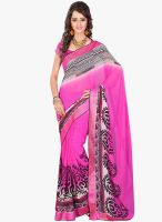 Lookslady Pink Printed Saree
