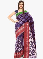 Lookslady Purple Embroidered Saree With Blouse