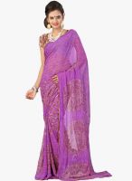 Lookslady Purple Printed Saree