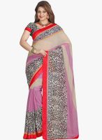 Lookslady Purple Printed Saree
