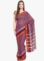 Lookslady Purple Striped Saree