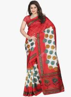 Lookslady Red Printed Saree