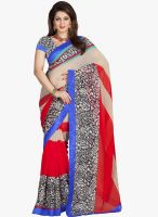 Lookslady Red Printed Saree