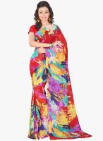 Lookslady Red Printed Saree