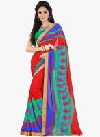 Lookslady Red Printed Saree