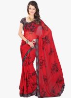 Lookslady Red Printed Saree