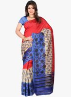 Lookslady Red Printed Saree