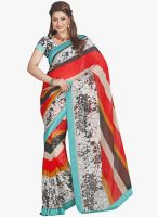 Lookslady Red Printed Saree