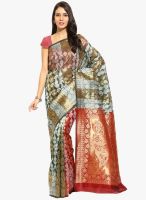 Lookslady Red Printed Saree