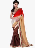 Lookslady Red Printed Saree