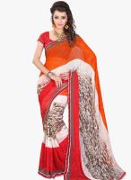 Lookslady Red Printed Saree