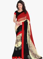 Lookslady Red Printed Saree