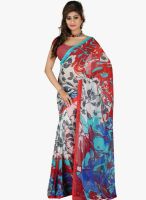Lookslady White Printed Saree