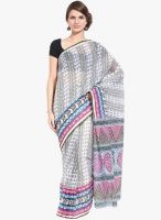 Lookslady White Printed Saree
