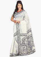 Lookslady White Printed Saree