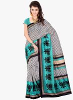 Lookslady White Printed Saree