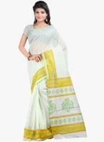 Lookslady White Printed Saree