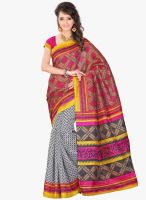 Lookslady White Printed Saree