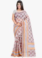 Lookslady White Printed Saree