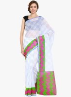 Lookslady White Printed Saree