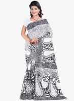 Lookslady White Printed Saree