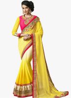 Lookslady Yellow Embroidered Saree