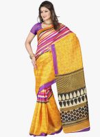 Lookslady Yellow Printed Saree