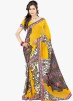 Lookslady Yellow Printed Saree