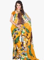 Lookslady Yellow Printed Saree
