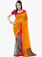 Lookslady Yellow Printed Saree