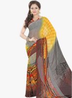 Lookslady Yellow Printed Saree Lookslady Yellow Printed Saree