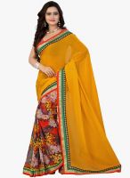 Lookslady Yellow Printed Saree