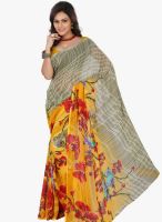 Lookslady Yellow Printed Saree