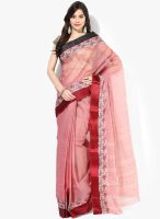 Mmantra Mauve Solid Cotton Saree