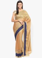 Moiaa Beige Printed Chiffon Saree