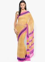 Moiaa Beige Printed Georgette Saree