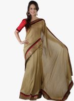 Moiaa Beige Printed Georgette Saree