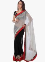 Moiaa Black Printed Net Saree