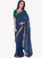 Moiaa Blue Printed Georgette Saree
