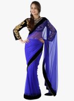 Moiaa Blue Printed Net Saree