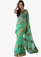 Moiaa Green Printed Cotton Saree