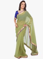 Moiaa Green Printed Georgette Saree With Blouse