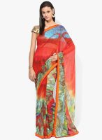 Moiaa Multicoloured Printed Chiffon Saree