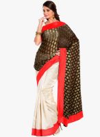 Moiaa Off White Printed Brasso Saree